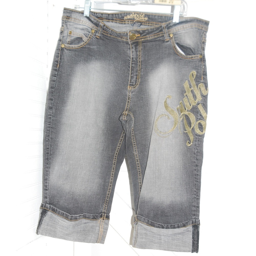Vintage South Pole shorts Women's 18 "jorts" Cropped stone-washed stretch